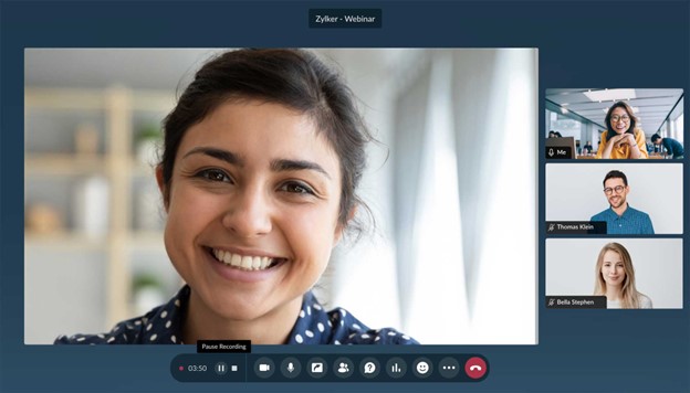 screenshot of Zoho Webinar